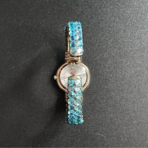 Vintage Vernier Baby Blue Swarovski Crystal Bracelet Watch - Picture 3 of 6